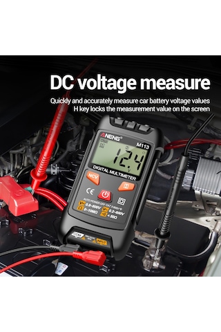 Aneng M113 1999 Sayımlar Mini Dijital Multimetre Ac / Dc Gerilim Ölçer Ohm Ncv Direnç Volt Test Cihazı Elektrik Aracı - Siyah