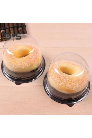 Novahub 50 Adet Şeffaf Mooncake Kutusu Yuvarlak Derin Cupcake Kabı, Mutfak Aksesuarları, Pet Malzeme, Siyah, 12cm X 8cm, Multifonksiyonel, Restoran, Kafe İçin Siyah