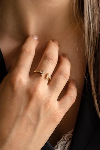 Yeni Taşlı Sarı Tiffany Altın Yüzük