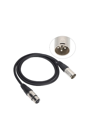 Mikrofon Kablosu 3 M - Xlr Erkek Xlr Dişi Siyah