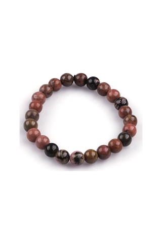 Rodonit Doğal Taş Bileklik 8mm Küre Kesim Çok Renkli