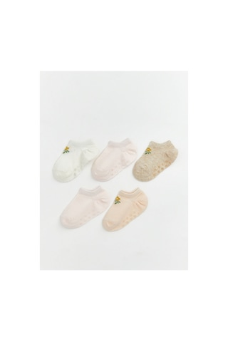 LC Waikiki Alıta Cıty Farkıyla Lcw Baby Ekru Kız Bebek Patik Çorap 5'li Ekru - 923930737 Ekru