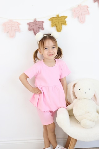 MiaBaby Fırfırlı Şortlu Takım Pembe