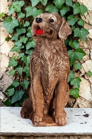 Dekoratif 35cm Kahverengi Çoban Köpeği Ev Balkon Bahçe Dekorasyon Bohem Biblo Heykel Diğer