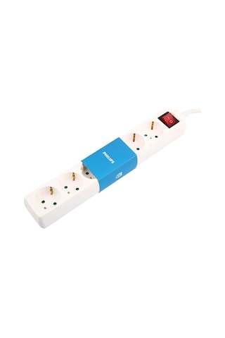 Philips SPS1060A/51 Tam Bakır Kablolu Çocuk Korumalı Priz 6'lı 2 M Beyaz