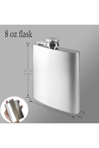 Perlotus 5 Oz- 150 Cc Hunili Cep Tipi Vidalı Kapaklı Çelik Viski İçki Matarası