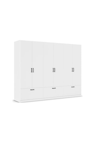 Alev Giyinme Dolabı - Çok Amaçlı Dolap - Gardırop 270 Cm-6 Kapaklı-3 Çekmeceli