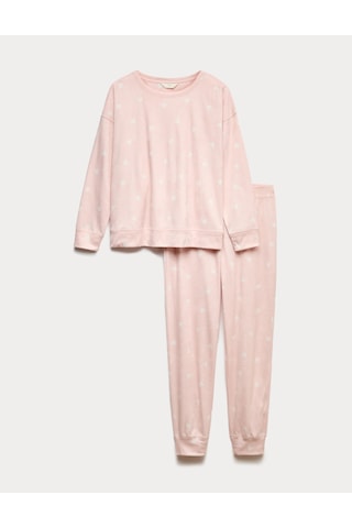 Marks & Spencer Polar Baskılı Pijama Takımı T37004626F Pembe