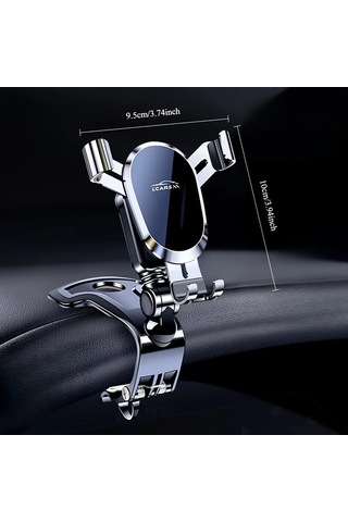 Boatshop1 Lcars Araç Gösterge Paneli Montajı Dönebilen Oval Şekilli Telefon Tutucu Araç Navigasyonu Stabilite İçin Gümüş