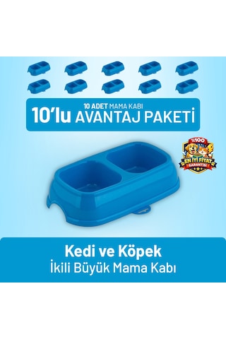 Kedi Ve Köpek İkili Büyük Mama Kabı - 10 Adet