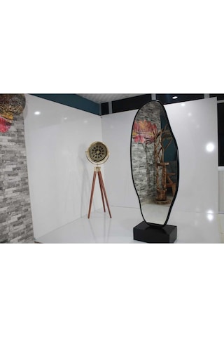 Asimetrik Ayna, Ultralüx Boy Aynası, 188x66 Cm Siyah 180 X 65 Siyah
