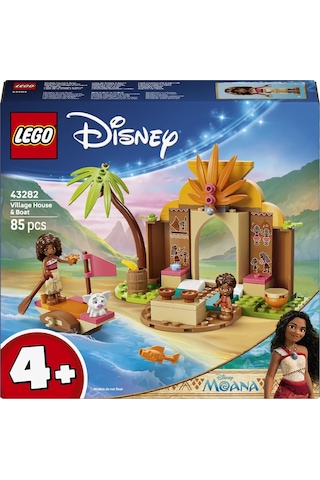 LEGO® ǀ Disney Moana Köy Evi ve Tekne 43282 – 4 Yaş ve Üzeri Çocuklar için 3 Karakter İçeren Oyuncak Yapım Seti (85 Parça)