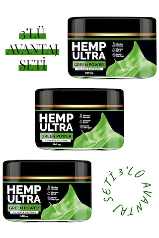 3 Kavanoz Green Power Hemp Cream Jel 3 X 100 Mg