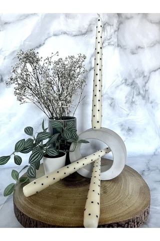 Puantiyeli Şamdan Mumu - 2li Set