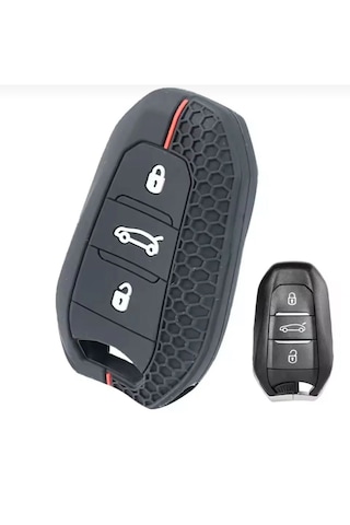 Opel Mokka Crossland X Grandland X Combo Silikon Anahtarı Kılıfı Siyah