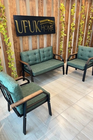 Ard & Garden 2 1 1 Balkon Takımı, Çay Seti, Metal Koltuk Takımı, Bahçe Takımı, Bahçe Mobilyası Koyu Yeşil