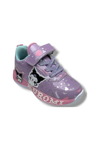 Cakgo Kuromi 725-26 Simli Parlak Deri Anatomik Kız Çocuk Sneaker Lila Pembe 26-30 LILA