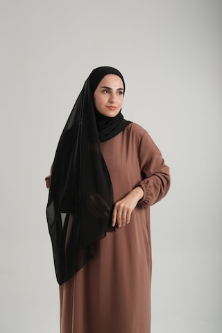 Hürrem Bone Siyah Pratik Hazır Geçmeli Bone Şal Şifon Çapraz 2001 01 Siyah