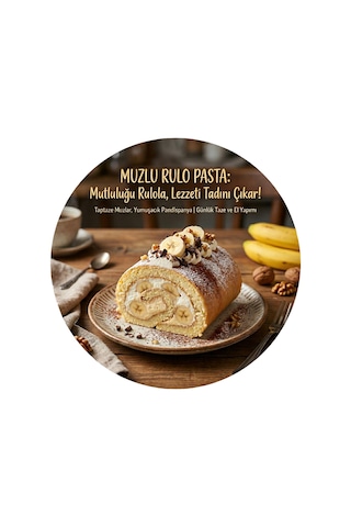 Muzlu Rulo Pasta Temalı Tatlıcılar Pastaneler Restoranlar İçin Ahşap Duvar Kapı Dekoratif Süs Tablo 2