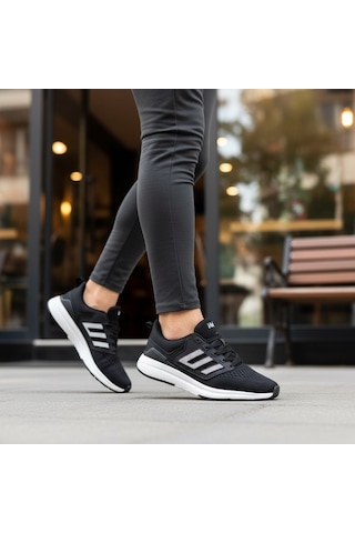 Enoch Erkek Spor Ayakkabı Memory Foam Tabanlı Sneaker Fileli Koşu Ve Yürüyüş Modeli Siyah