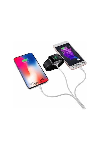 - Series Akıllı Saat Lightning-type-c-wireless Usb Şarj Kablosu 3 In 1 Çoklu Kablo İle Uyumlu