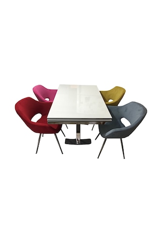 Masa X Takım Model Metal Çelik Nikelaj Ayak Yan Açıl Glosspan Tabla Monaco Dökme Sünger El Yapım