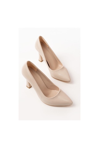 Aymood St-001 Bej Rugan Günlük 9 Cm Topuklu Stiletto Ayakkabı Ten