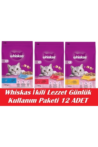 Whiskas İkili Lezzet Günlük Kullanım Paketi 12 Adet