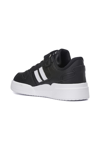Günlük Unisex Çocuk Sneaker Bağcıklı Ve Cırtlı Hafif Kaymaz Taban Rahat Spor Ayakkabı 100 Siyah- Beyaz
