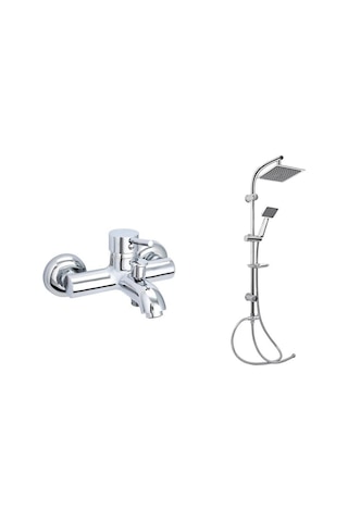 Gms Çağla Banyo Bataryası + Karine Yağmurlama Tepe Duş Seti Krom