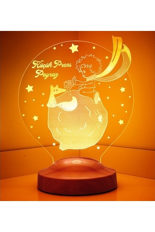 3D 3 Boyutlu Küçük Prens Le Petit Prince Çocuk Hediyesi Led Lamba