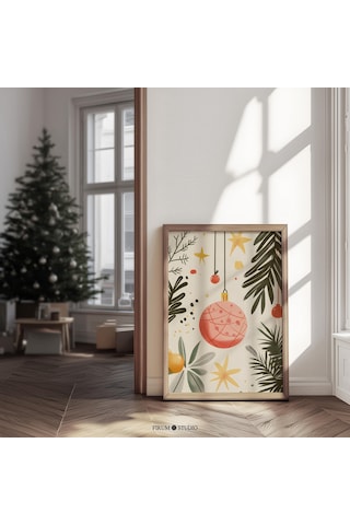 Nostaljik Noel - Eklektik Bir Oda İçin Bohem Tatil Dekoru Retro Noel Ve Benzersiz Tatil Sanatı Şenlikli Sanat