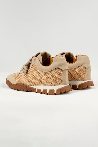 Tw Tonny White Tokyo - 193-1 Kadın Hasır Sneaker Süet Detaylı Boncuklu Calla Bej