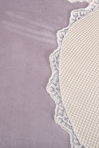 Bonny Home Venüs Gri 2'li Dantelli Banyo Paspası Seti Çeyizli Gri