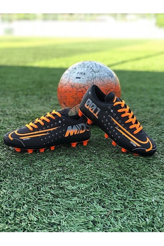 Erkek Futbol Krampon Siyah Turuncu Spor Ayakkabısı Siyah - Turuncu