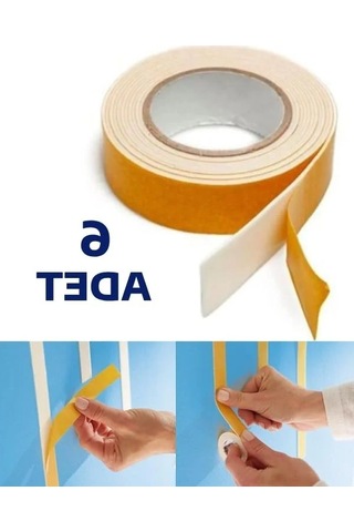 Çift Taraflı Köpük Bant, 2 Metre Uzunlukta Ve 6 Adet İle Pratik 0,13mm X 48mm X 25mt
