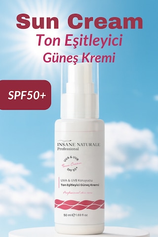 Insane Naturale Uva & Uvb Ton Eşitleyici ve Koruyucu Güneş Kremi SPF50+ 50 ML