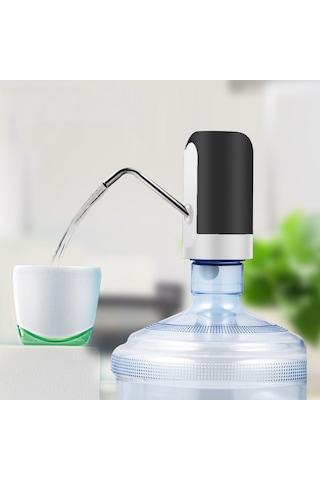 Leezsing Otomatik Elektrikli Su Pompası Galon Su Sebili Şarj Edilebilir Evrensel Gürültüsüz Su Isıtıcısı Pompası Usb Kablosu Siyah