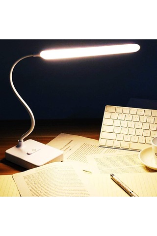 Dekoratif Dokunmatik D1901 Şarjlı 58cm Led Masa Lambası Beyaz