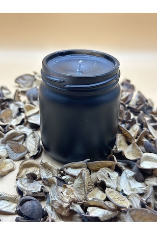 Siyah Renk Lavanta Kokulu Soya Mum 210 Cc 1 Adet - Renkli Kavanozda Mum 1 Adet Siyah