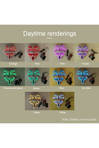 Wezone "led Işık Maskesi - 4 Modlu Renkli Parti Ve Korku Aksesuarı" Mavi