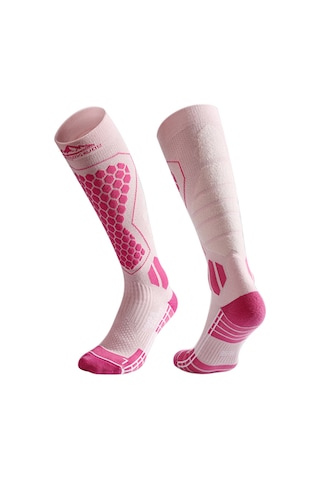 Butu Golovejoy Dwz04 1 Çift Spor Kompresyon Çorapları Kış Sıcak Yüksek Tüp Kayak Baldır Çorapları Pembe