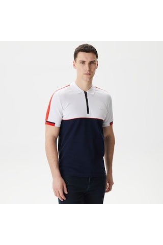 L.a.c.o.s.t.e. Yarım Fermuar Colorblack Polo T-shirt Turuncu - Beyaz