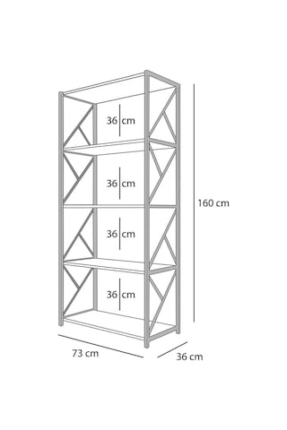 Herevim Metal Kitaplık 5 Raflı Kitaplık Raf Kütüphane