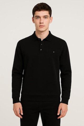 Simenti Regular Fit Polo Yaka Selanik Kazak - 7414 Siyah