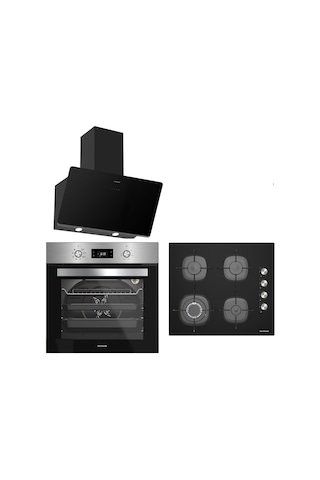 Silverline BO6504X01 - CS5629B01 - 3457 Soho Siyah Ankastre Set