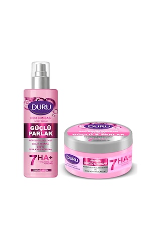 Duru Nem Bombası Saç Bakım Maskesi Ve Sprey Serum 200 Ml Güçlü Parlak 2 Li Set