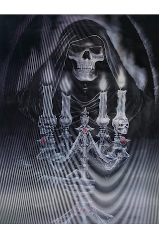 5d Elmas Boyama 3 Farklı Resim Değişenli Halloween İskelet Tablosu 30x40 Cm 5250