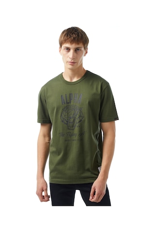 Alpha Industrıes Alpha Industries Alpha Tiger Erkek Haki T-shirt