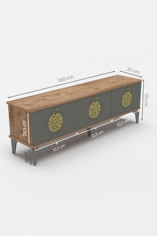 Tv Sehpası Ünitesi 2'li Orta Sehpa 3'lü Zigon Sehpa Set Üç Ürün Traverten Çok Renkli